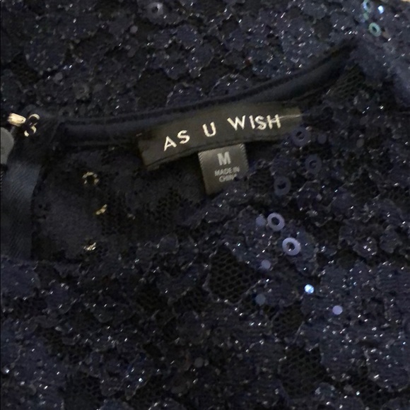 Navy Sequin Dress - Picture 3 of 4